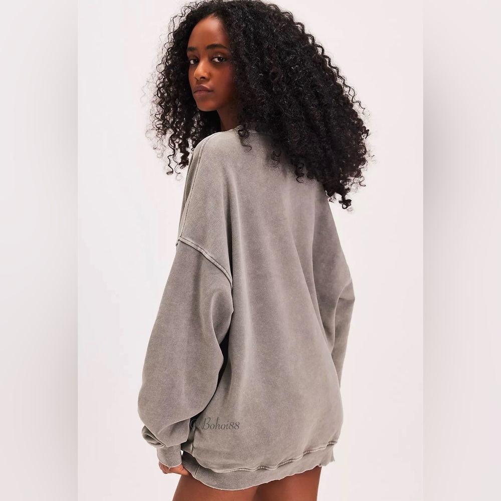 NEW Free People Falling Forward Snow Washed Destroyed Crew